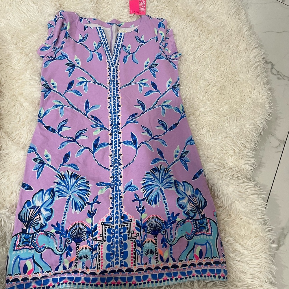 Floral women dress in Purple and Blue